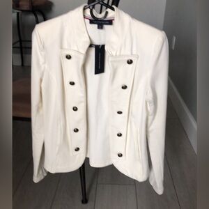 NWT Tommy Hilfiger Military Band  Jacket in Ivory.